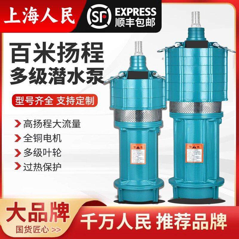 上海人民水泵多级潜水泵小老鼠上海高扬程大流量220v泵380v抽水泵