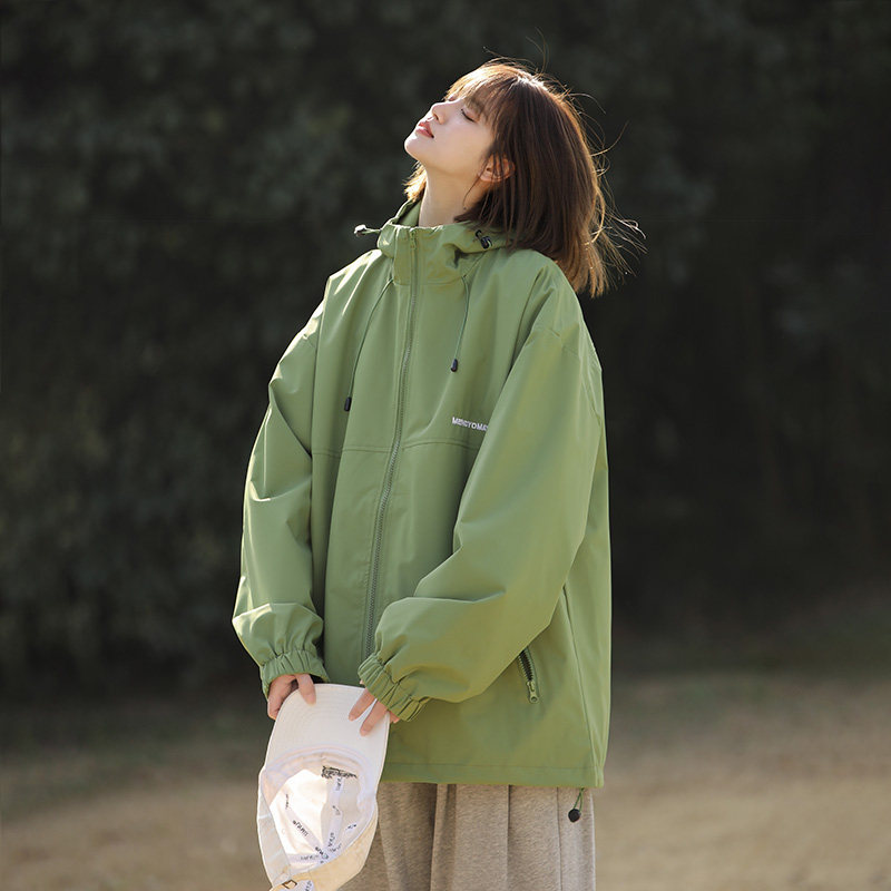 春秋季冲锋衣外套男秋季山系户外机能风痞帅宽松工装连帽夹克男潮