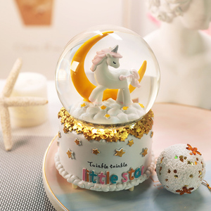 独角兽水晶球音乐盒八音盒