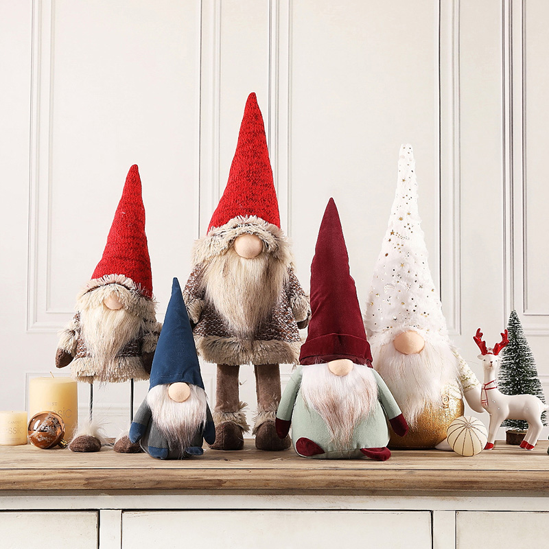 圣诞装饰摆件天使吊脚娃娃带灯光鲁道夫公仔儿童房饰品女生日礼物