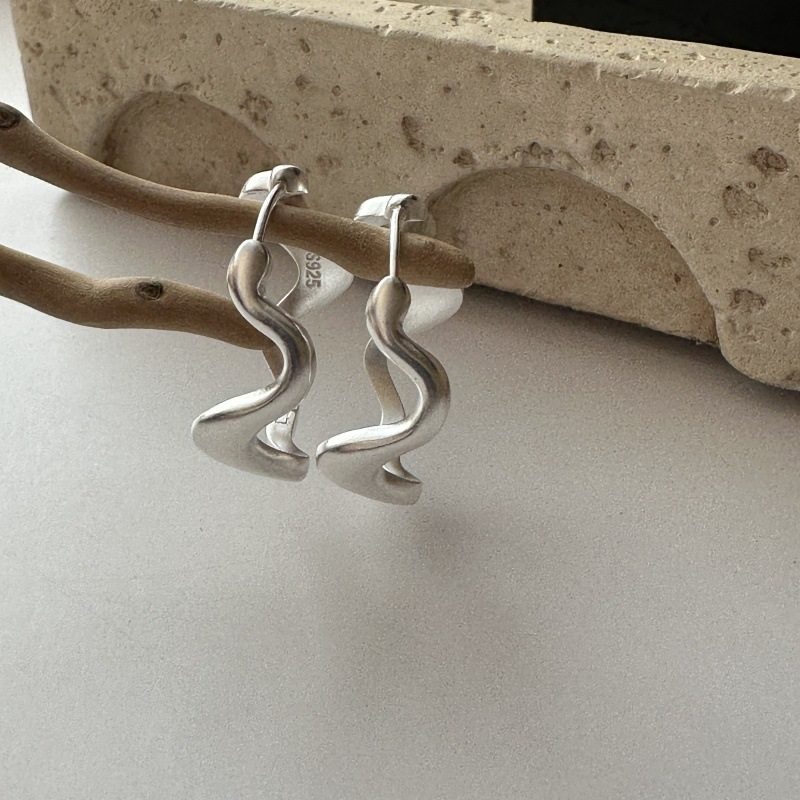 S925纯银韩版小众设计感波浪纹理耳扣韩版韩式风简约哑光耳饰品,饰品/流行首饰/时尚饰品新,银饰耳饰,淘宝优惠券,粉丝福利购,淘宝优惠卷