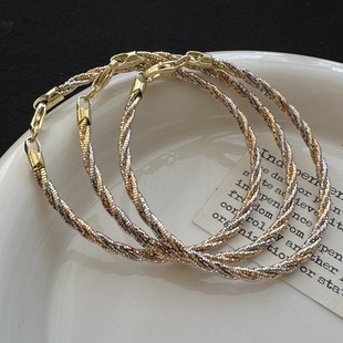 S925纯银小众设计感意大利进口车花闪光三层手链简约轻奢首饰品