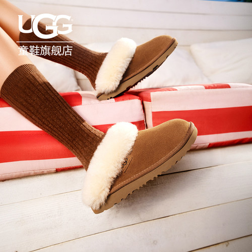UGG童鞋秋季新款加绒毛毛拖鞋