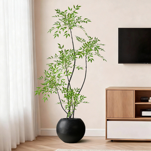 中古风南天竹假绿植仿真摆件高级感逼真室内装饰客厅大型落地盆栽