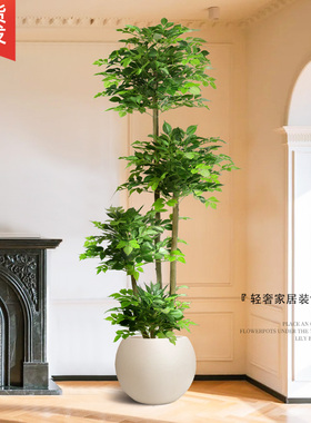 彷真绿色植物幸福树室内盆栽大型轻奢彷生植物假树客厅装饰品落地
