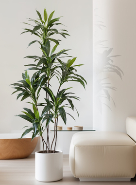 仿真绿植盆栽天鹅绒高端轻奢北欧风植物盆景室内客厅落地装饰摆件