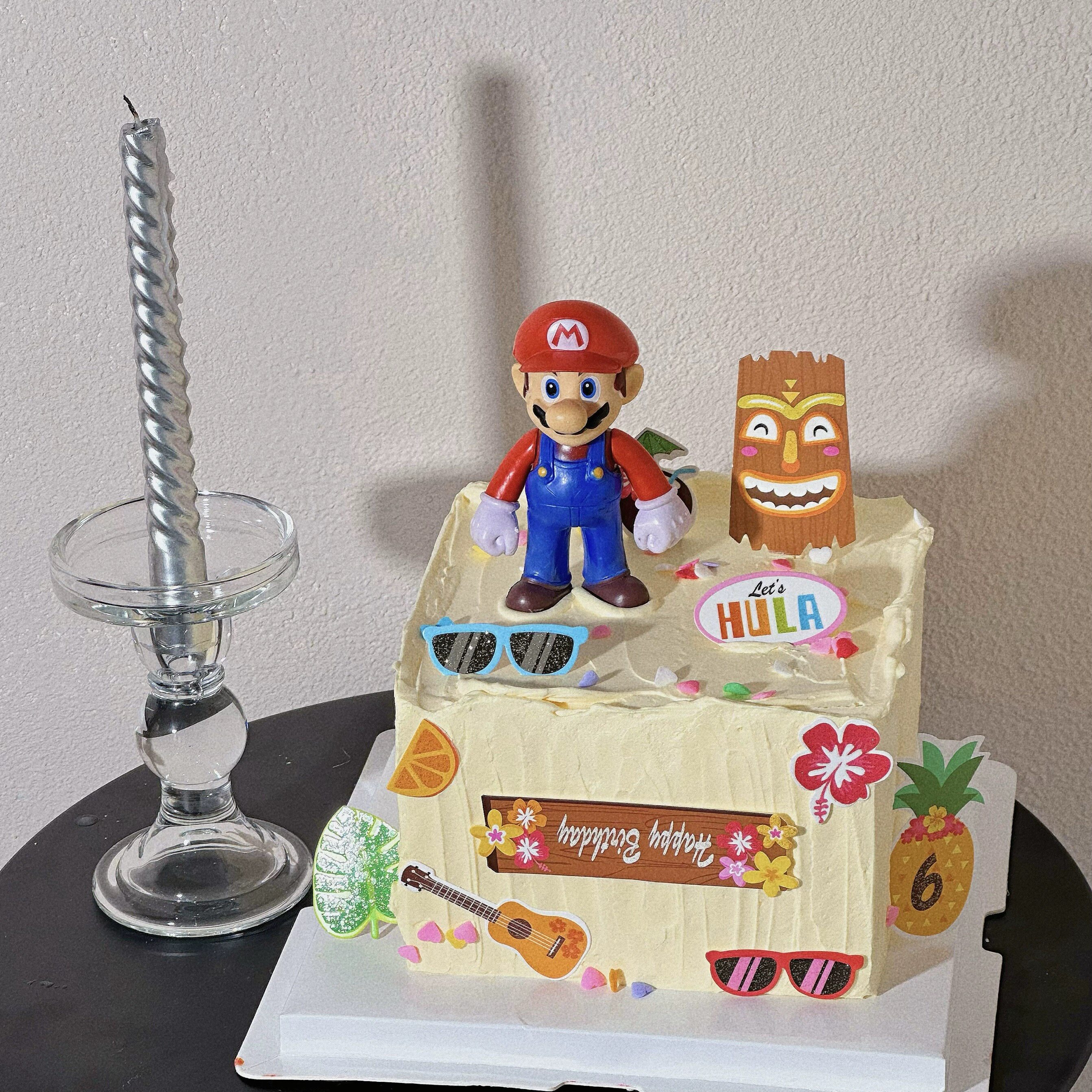 网红儿童生日蛋糕装饰摆件超级马丽蛋糕装饰马里奥摆件蘑菇小空空