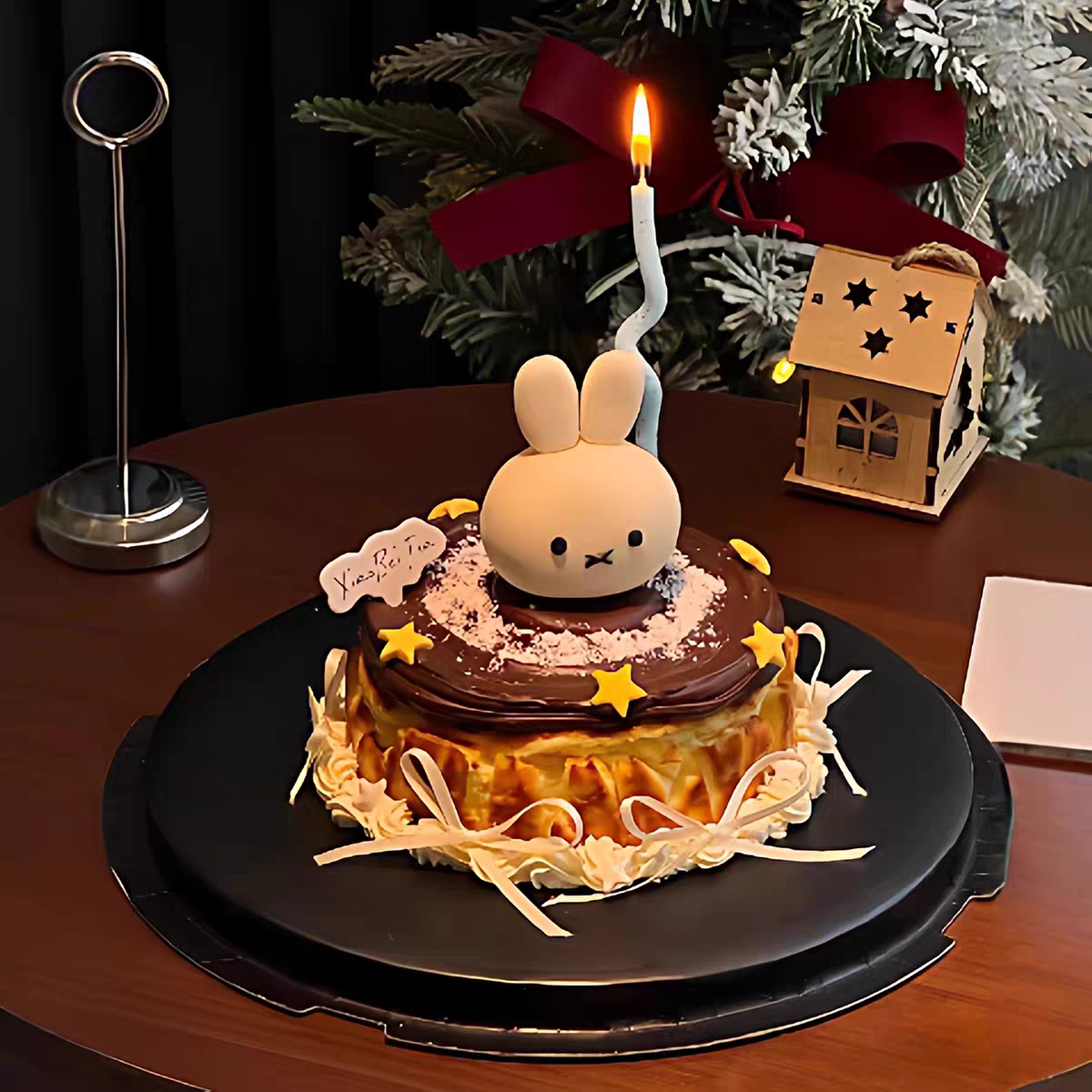 卡通立体米菲兔软陶小兔子女孩小仙女甜品台装饰生日蛋糕装饰摆件