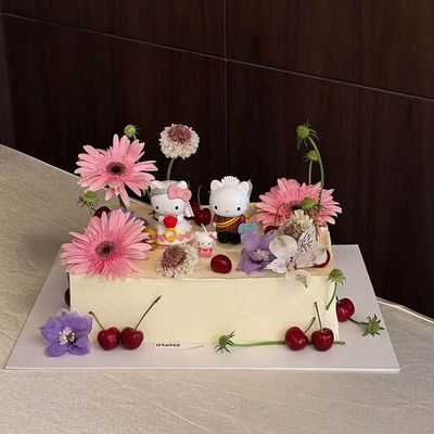 小红书同款kt猫结婚求婚订婚蛋糕装饰情侣纪念日摆件装饰宴甜品台