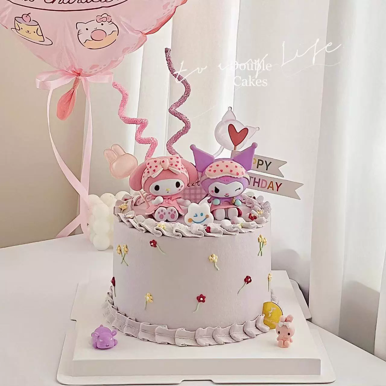 儿童生日派对三丽鸥公仔插件睡衣甜心库洛米美乐蒂蛋糕装饰摆件