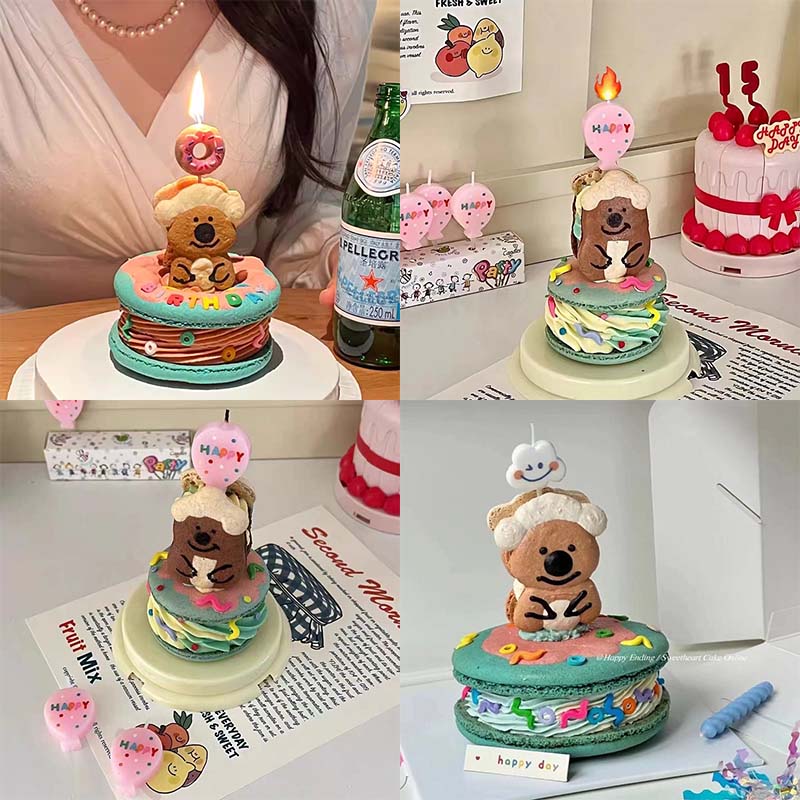 韩国ins风网红可爱卡通造型蜡烛生日蛋糕派对烘焙甜品装饰摆件