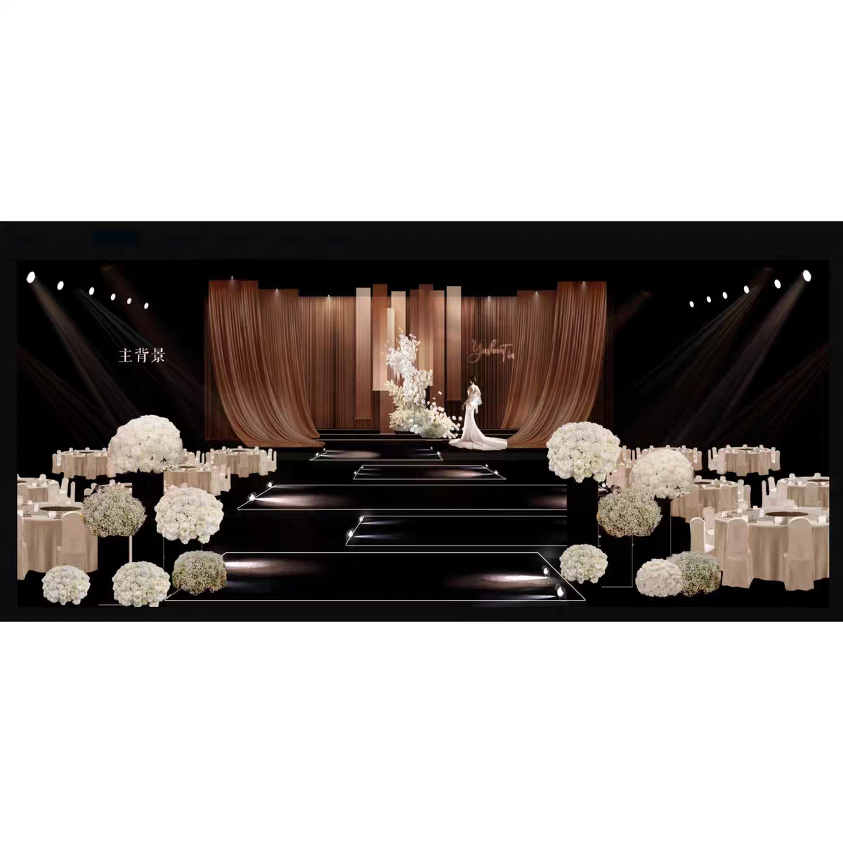 咖色布幔婚礼效果图，香槟色婚礼吊顶psd源文件分层,商务/设计服务,设计素材/源文件,淘宝优惠券,粉丝福利购,淘宝优惠卷