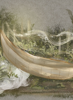 b462木船户外婚礼布置效果图psd分层文件户外美陈点布置