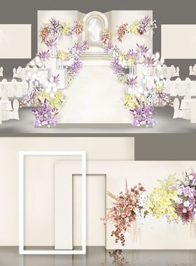 o119韩式米色香槟色婚礼效果图psd源文件泰式婚礼花园婚礼简约