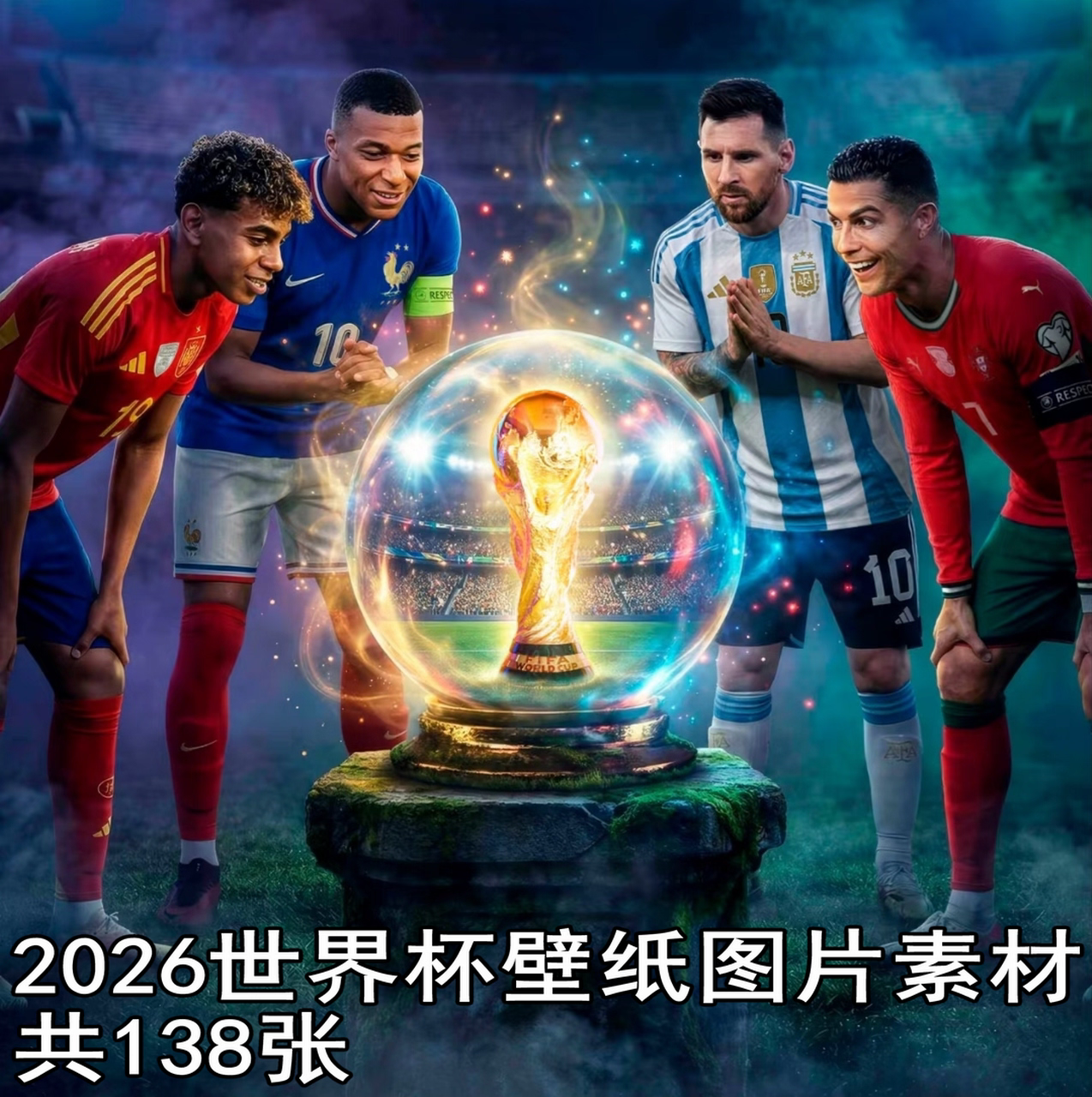 2026世界杯足球球星球队高清图集插画壁纸官方图片素材