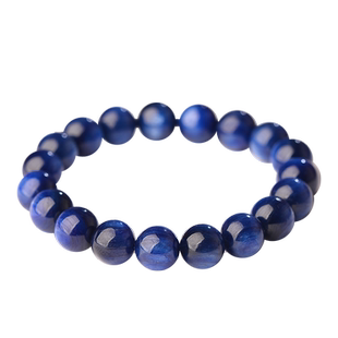 猫眼蓝晶石手链紫冰银蓝绒晶手串水晶饰品礼物川字掌苦情痣可结印