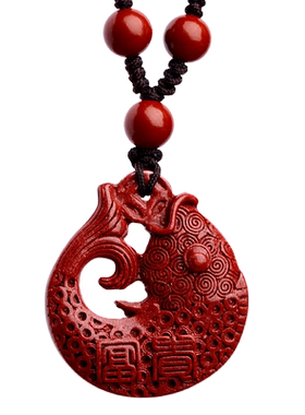保真朱砂锦鲤吊坠女项链男本命年
