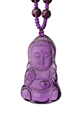 紫水晶吊坠项链小宝宝弥勒佛