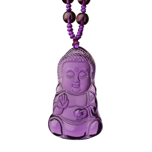 紫水晶吊坠女本命佛挂坠佛公项链小宝宝佛本命年男弥勒佛护身挂件