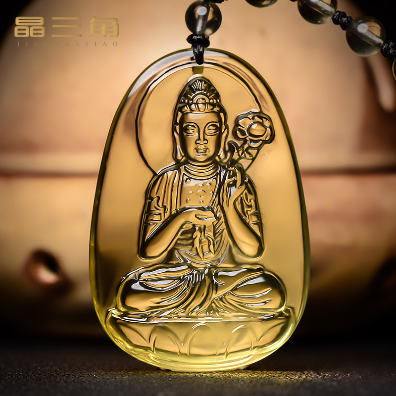 本命佛虚空藏属牛挂件天然黄水晶