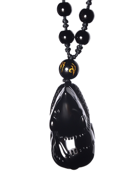 天然黑曜石吊坠立体小老鼠