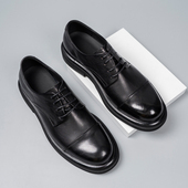 男款 真皮英伦男士 2025新款 商务皮鞋 正装 系带德比鞋 结婚黑色新郎鞋