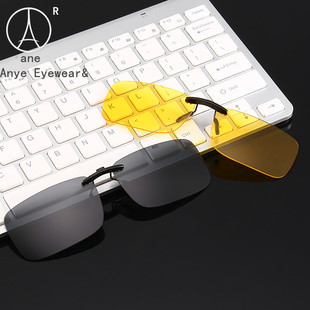 偏光近视夹片夜视镜专用遮阳护目黄色镜片冬季 眼镜 滑雪夹镜ANE