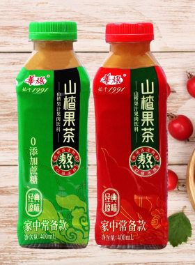 华旗山楂果茶果肉饮料金典原味400ml*12瓶装整箱