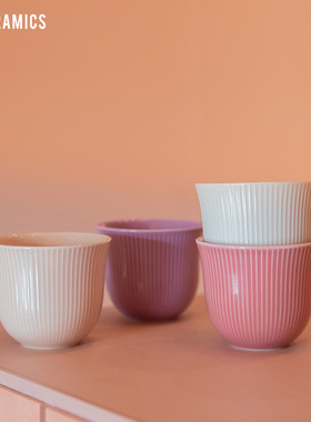 [生日礼物]爱陶乐官方[Brewers]北欧直纹杯咖啡杯套装Loveramics