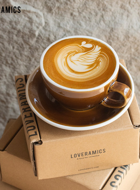 爱陶乐官方[鸡蛋型]300ml工匠色世界拉花大赛指定杯碟Loveramics