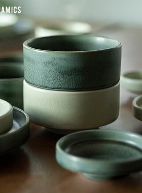 爱陶乐官方[Tapas]哑绿色中西式矮碗酒店用瓷烤箱耐用Loveramics