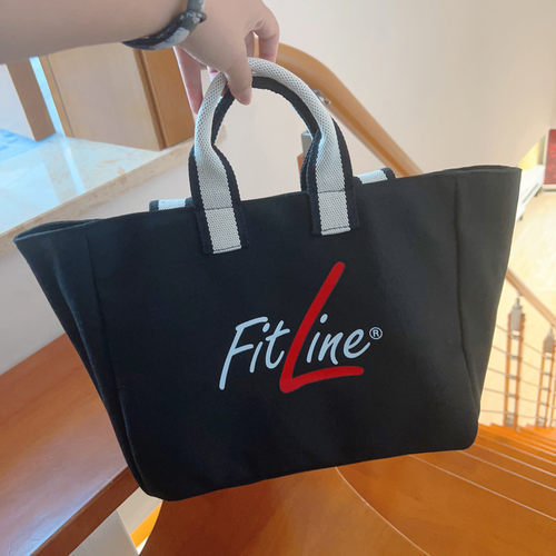 fitline帆布包黑色经典帆布包托特包定制logo