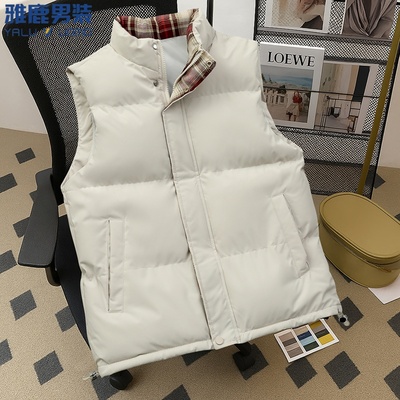 雅鹿男装男女棉马甲2025冬季新品潮牌休闲舒适厚款纯色无袖马甲