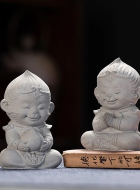 孙悟空鱼缸造景装饰佛像盆景摆件