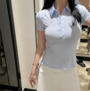 代购lululemon Quick-DryingShortSleeve运动健身T速干瑜伽Polo衫