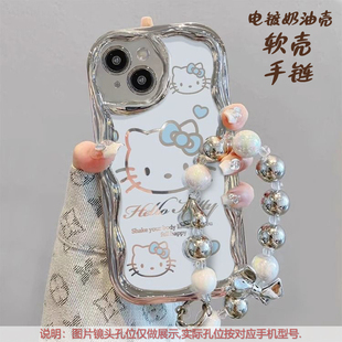 电镀KT猫适用OPPOFindX9 Reno15软硅胶A6女A5手机壳K13电镀奶油Realme真我15防摔GT8pro全包Neo7保护套 X8新款