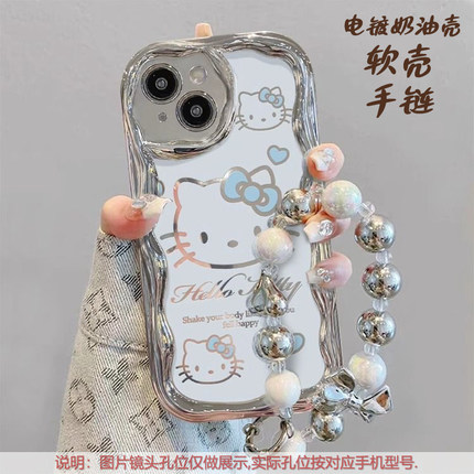 电镀KT猫适用OPPOFindX9/X8新款Reno15软硅胶A6女A5手机壳K13电镀奶油Realme真我15防摔GT8pro全包Neo7保护套