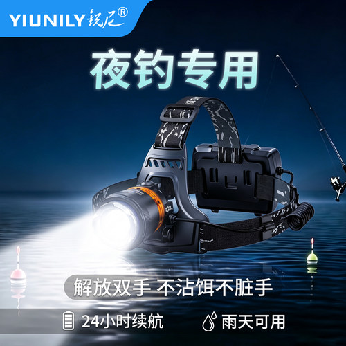 白/黄激光超长续航强光头灯