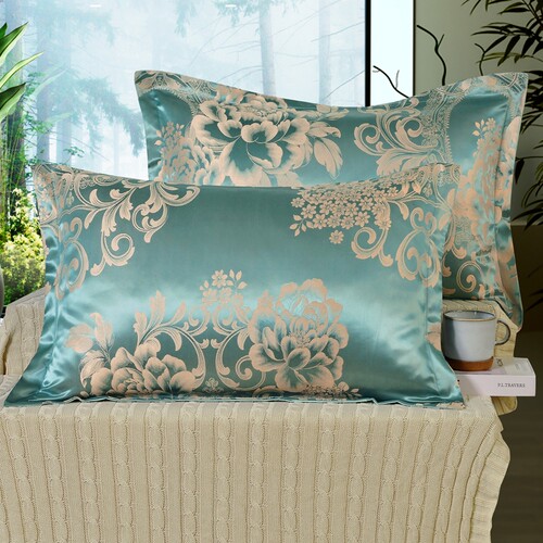 全棉提花一对2只欧式b面枕头套