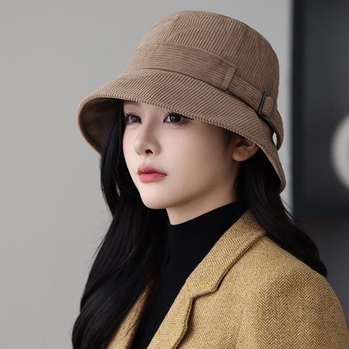 渔夫帽子2025新款女秋冬季百搭显脸小素颜盆帽气质优雅遮脸水桶帽