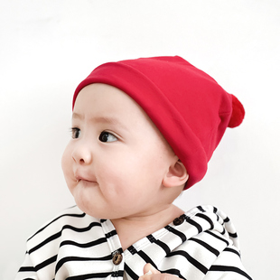 婴儿帽子春秋新生婴幼儿纯棉无骨胎帽宝宝帽子可爱超萌新年套头帽