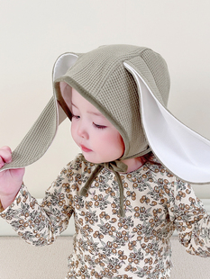 可爱超萌兔兔护耳帽子新生婴儿宝宝帽子男女童春春秋季 防风囟门帽