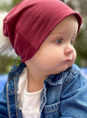 可爱帅气婴儿帽子春秋薄款男女宝宝街头超萌新生婴幼儿帽子套头帽