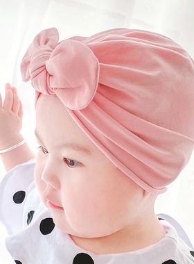 新生婴幼儿宝宝帽子纯棉护囟门套头帽春秋薄款初生女宝宝胎帽超萌