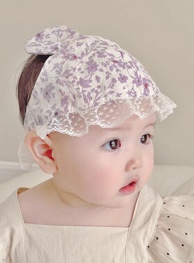 婴儿帽子夏款女宝宝护囟门帽薄款护脑门发带公主新生婴幼儿 头饰