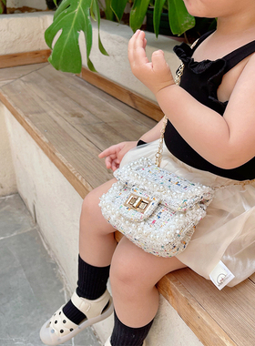 女宝宝可爱时尚包包小女孩儿斜挎包超萌可爱婴儿珍珠小包包萌童包