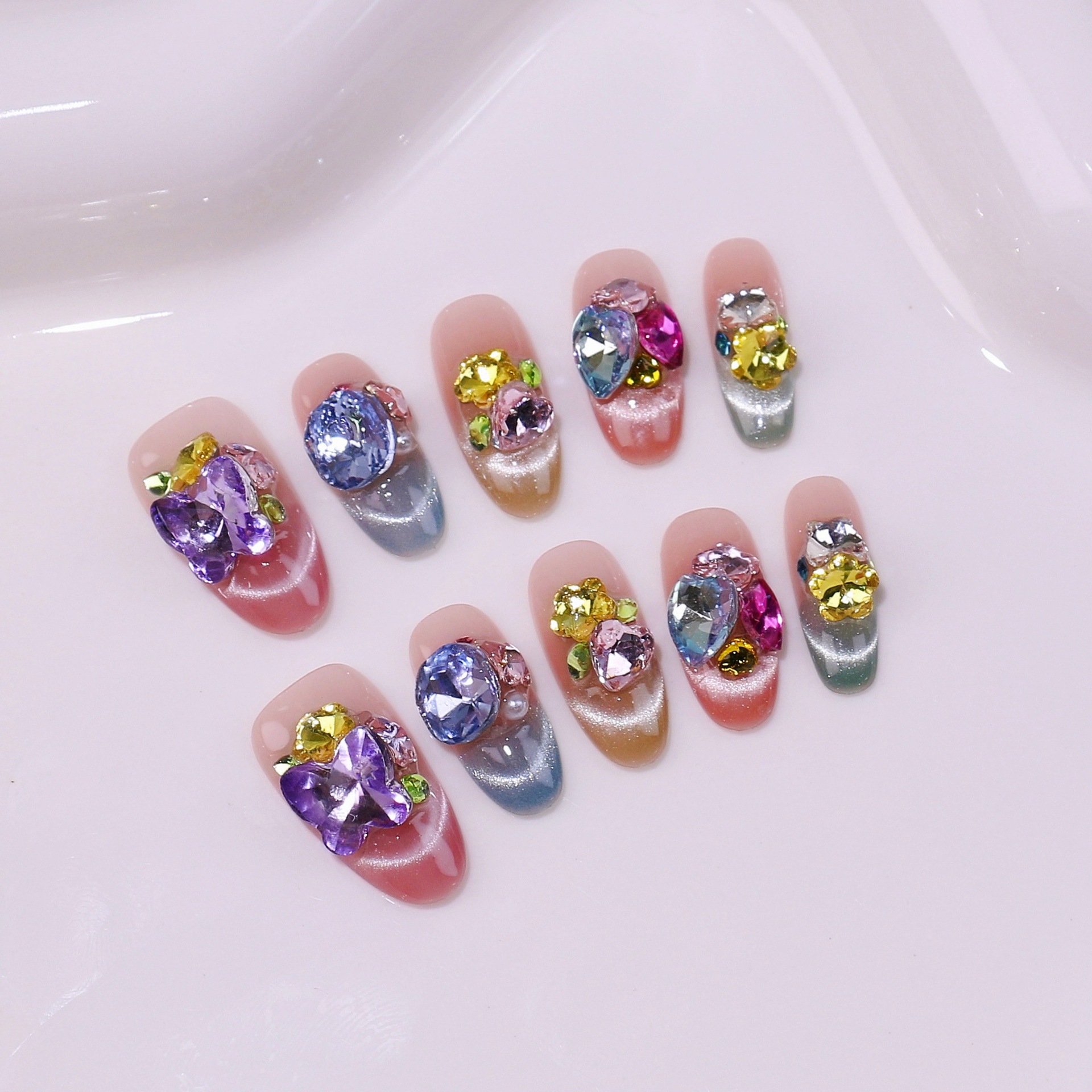 新款纯手工穿戴甲精品美甲贴片