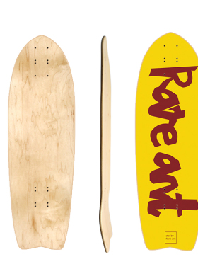 送砂纸！RARE ANT陆地冲浪板枫木滑板板面32英寸浅U脚窝25*82cm