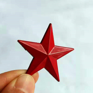 五角星徽章肩袖扣星级西装配饰红星闪闪胸针老红军纪念章老式帽徽