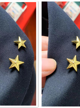 红色五角星徽章定制男女五星饰品装饰个性金属星星胸针金色银色